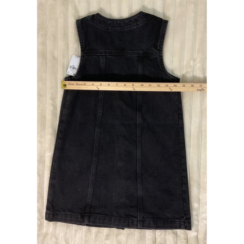 Old Navy Girls Black Denim Button Front Jumper Dress Size M 8 NWT 803047-00-1 - Picture 5 of 8